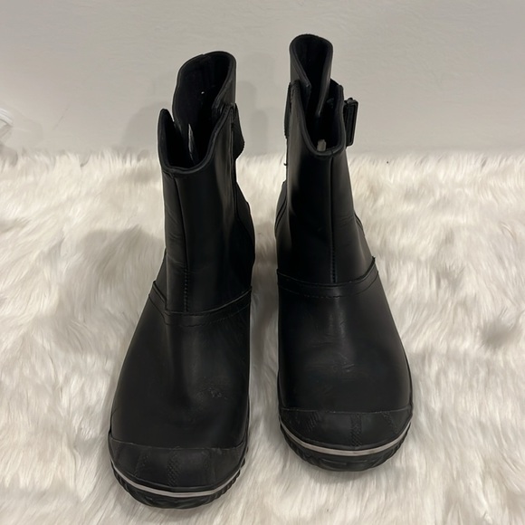 Sorel Black Leather and Rubber Slimpack Short Pull On Weather Riding Boots  7.5 - Picture 6 of 14